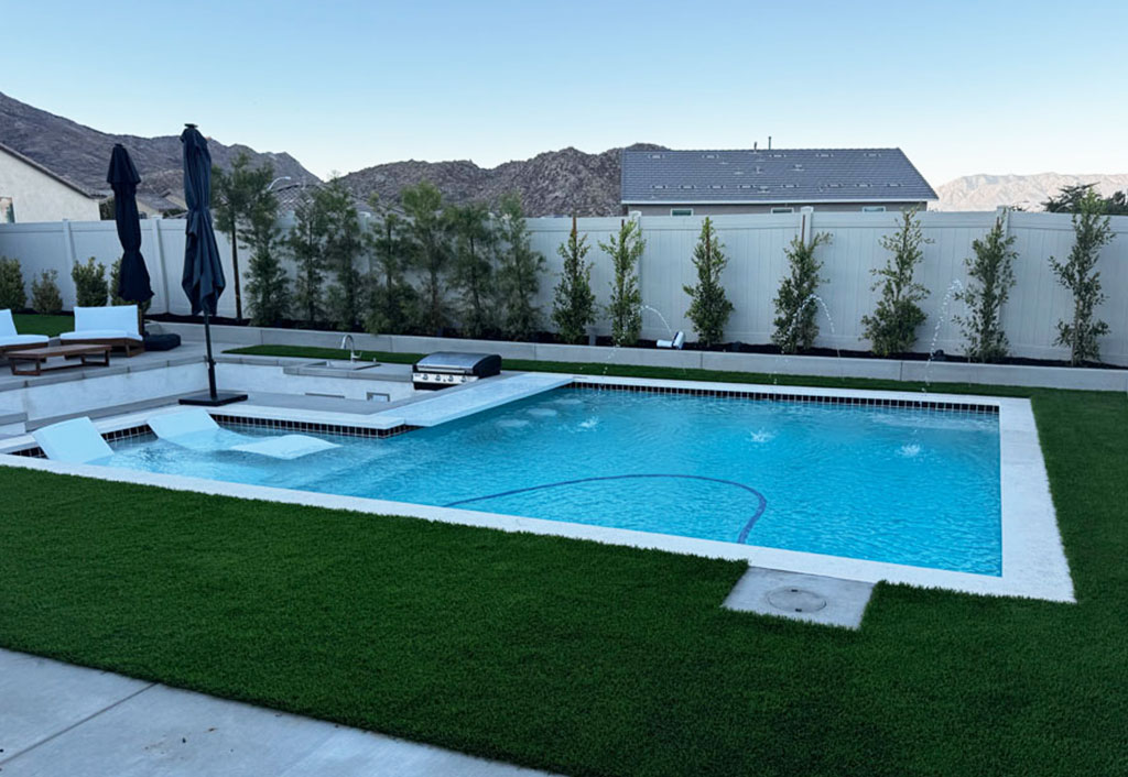 Backyard pool and outdoor living space San Diego CA