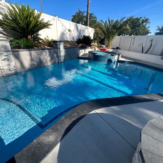 Backyard pool and outdoor living space San Diego CA